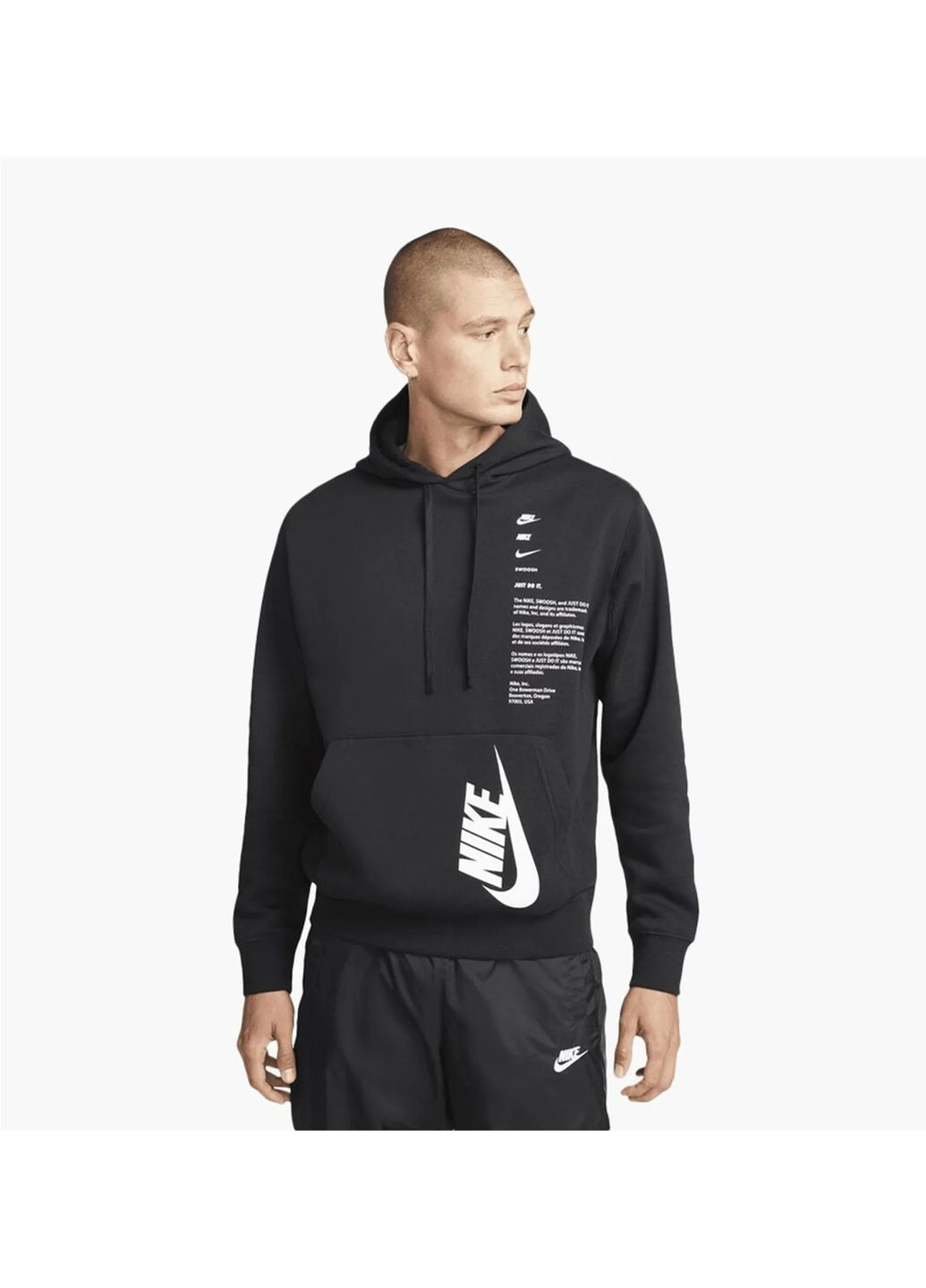 Худі чоловіче Club And Shoebox Pullover Hoodie Black Nike (365961355)