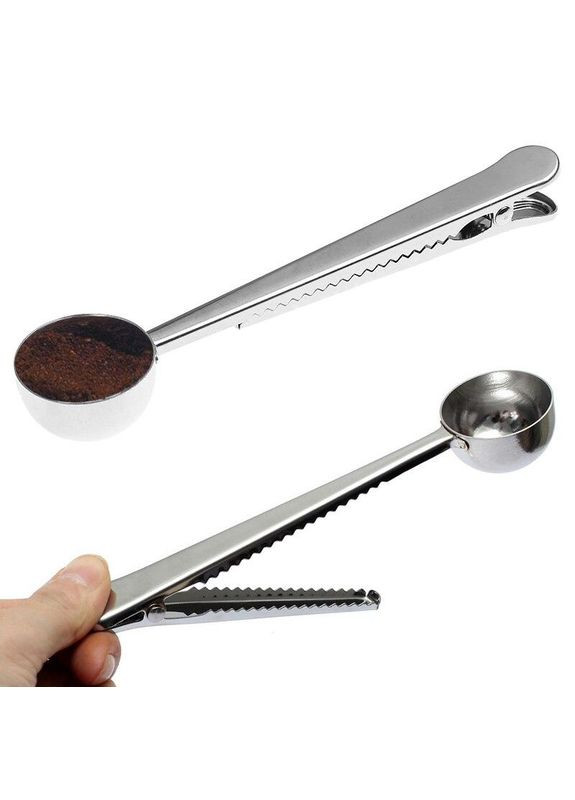 Металева ложка-прищіпка-затискач для кави, чаю, сипучих продуктів ( ) China (366875181)