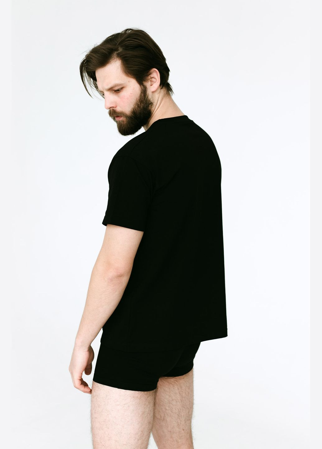 Мужское хлопковое белье боссеры и футболка Basic Without (324219763)