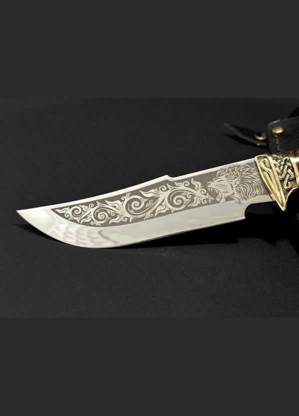 Нож охотничий Лев 22k60 в подарочном деревянном кейсе. NB Art (346533146)