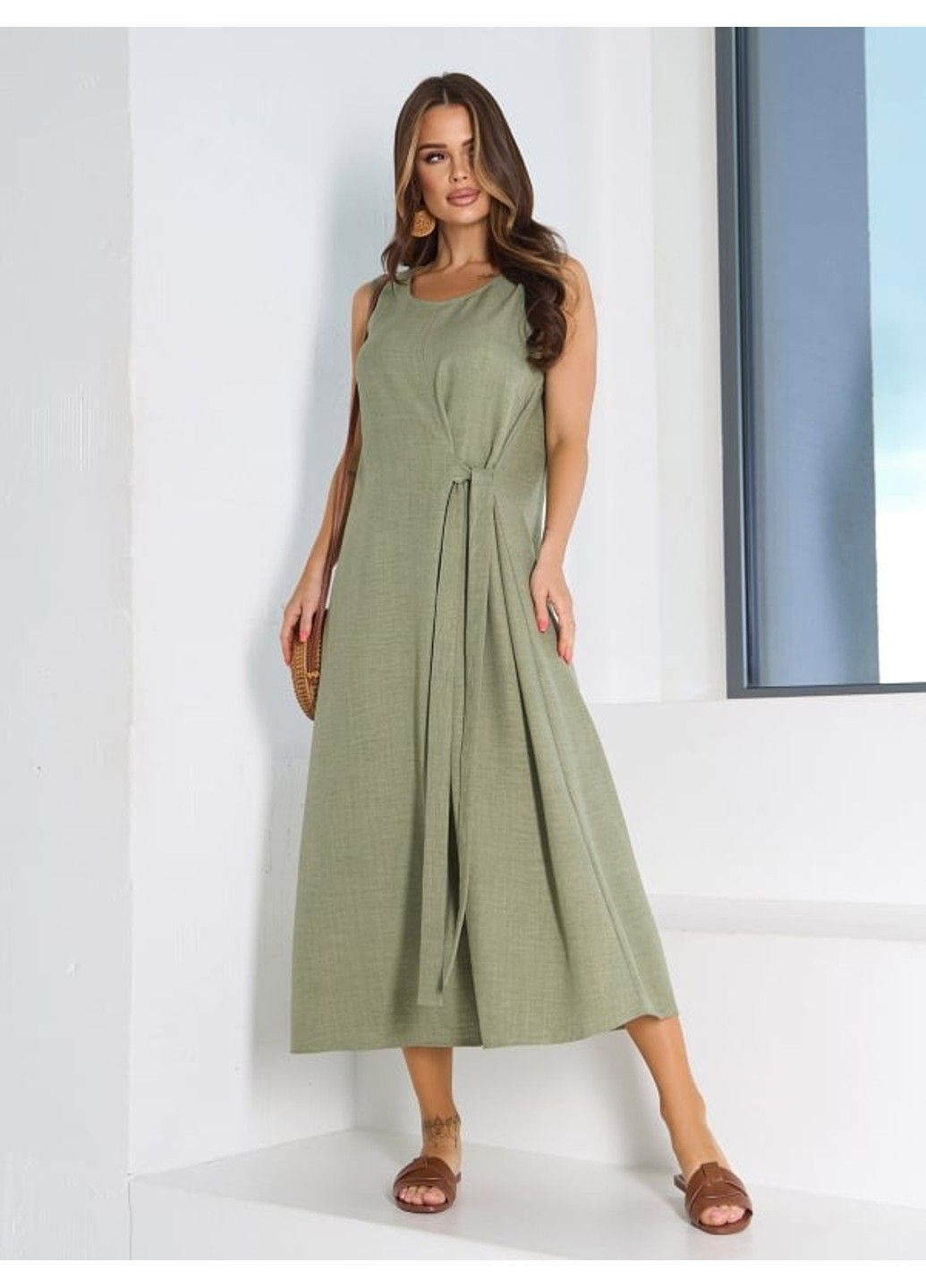 Оливковое повседневный платье issa pus 15198 4 оливковый ISSA PLUS