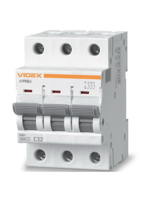 Автоматичний вимикач RS6 3п 32А С 6кА RESIST (VF-RS6-AV3C32) Videx (282313694)