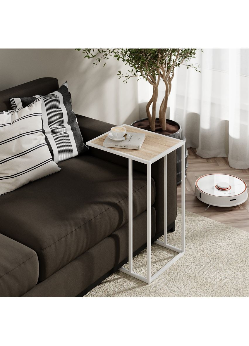 Стол придиванный Fiji Double 430х630х350 Белый/Дуб сонома (TB06130000010) Art In Head (337309144)