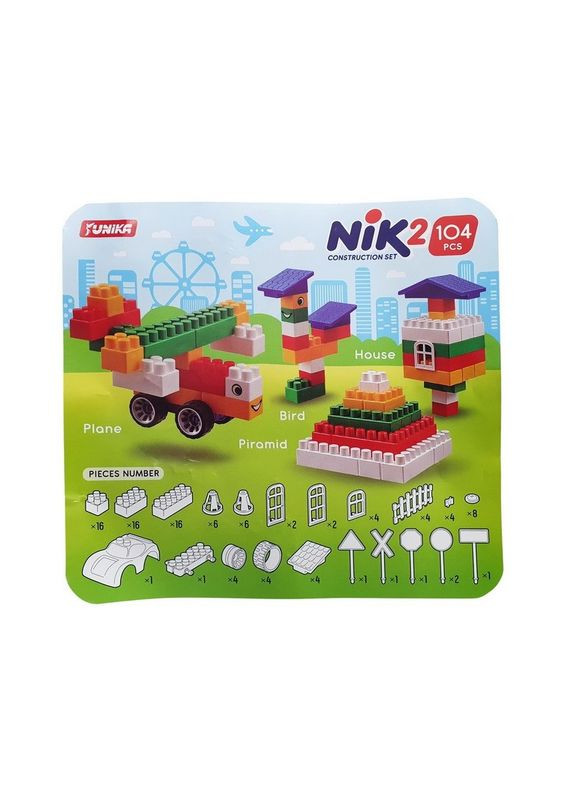 Дитячий конструктор з великими деталями "NIK-2" 71870, 104 деталі Юніка (372177296)