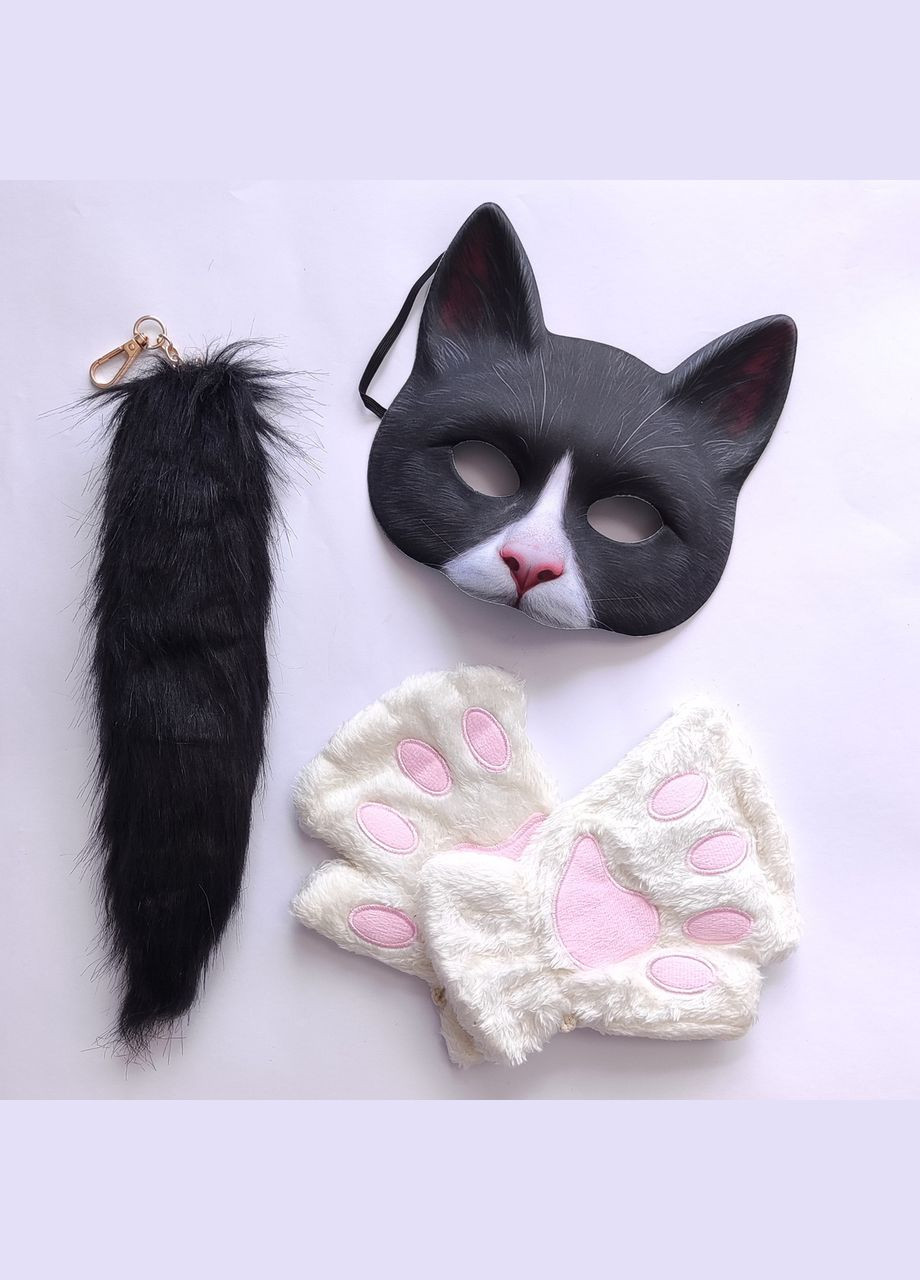 Набір для квадробіки (маска, хвіст, лапки) Костюм Котика No Brand (333162932)