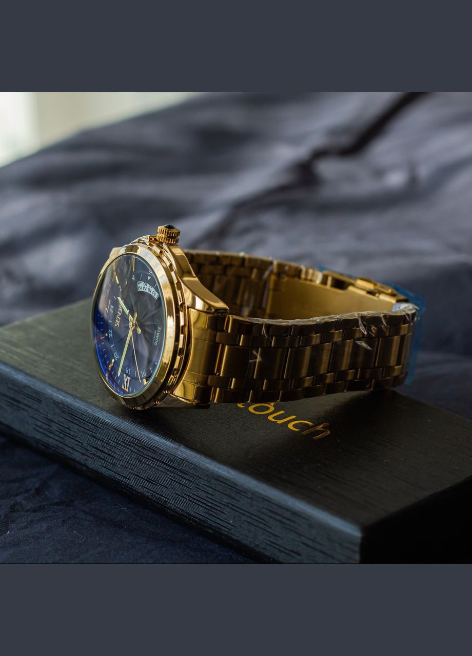 Наручные часы Sendas мужской золотого цвета с черным (10051) No Brand (339625218)