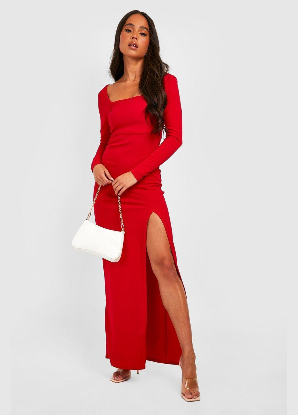 Червона повсякденний сукня Boohoo однотонна