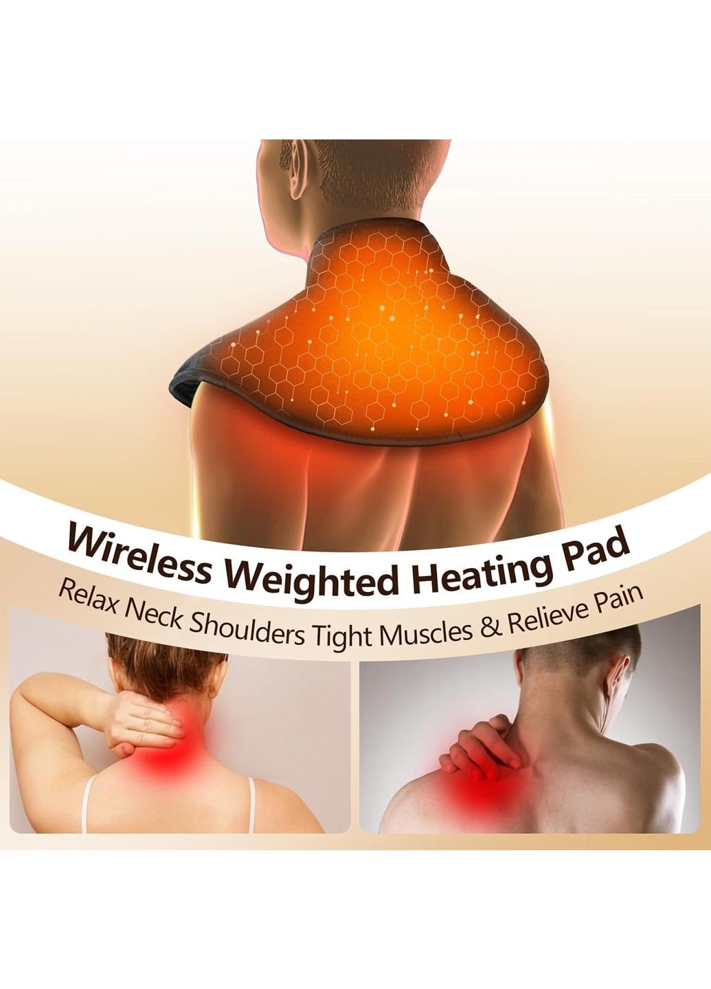 Аккумуляторная грелка для шеи и плеч с 3 температурными режимами и таймером черный Comfytemp Amazon (356505837)