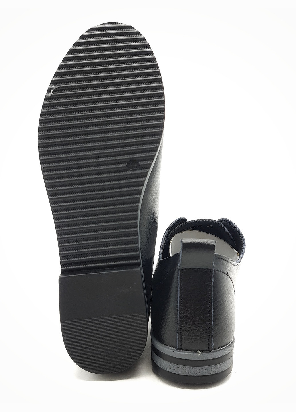 Женские туфли черные кожаные KD-14-1 230 мм (р) Kadisailun