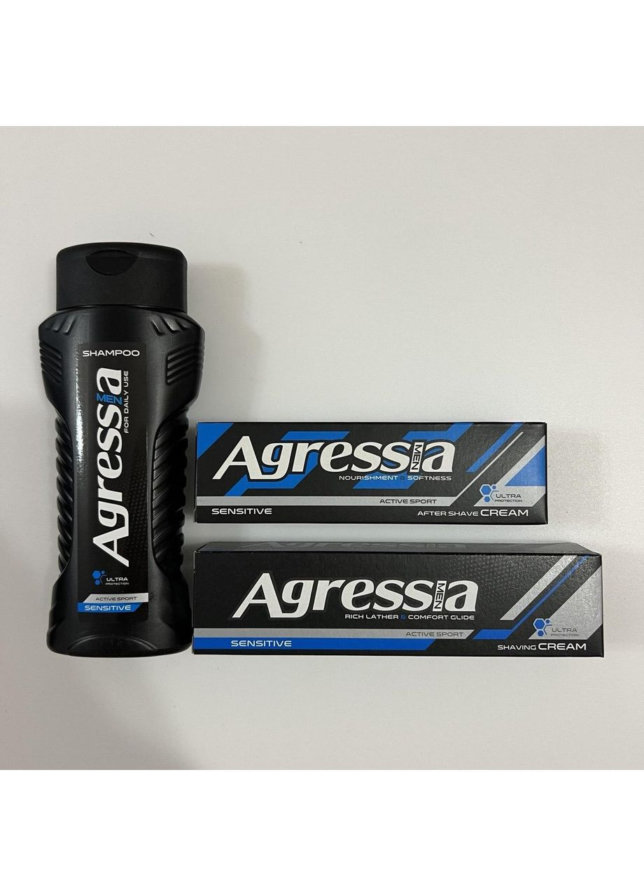 Набор подарочный мужской Sensitive NPA 013 крем для бритья+ крем после бритья + шампунь Алоэ 4370 Agressia (334731900)