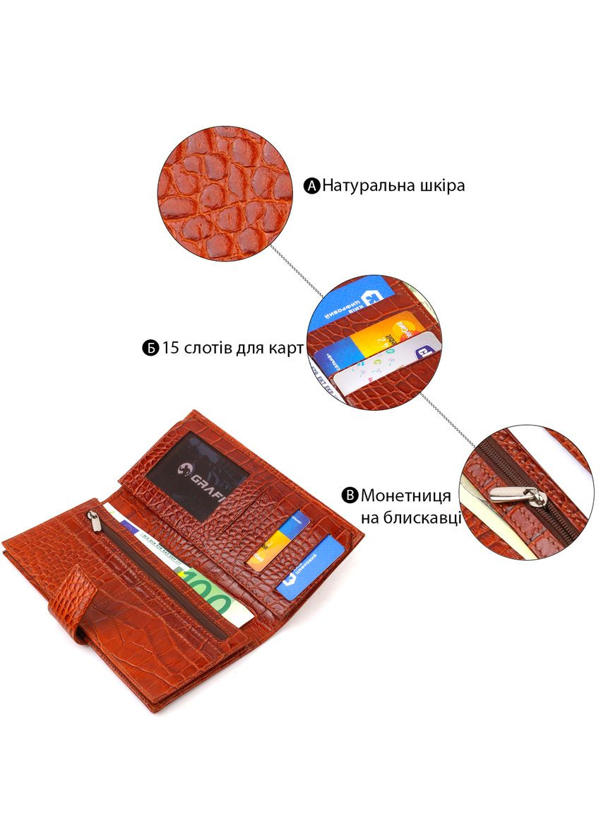 Лаковане вертикальне чоловіче портмоне з натуральної фактурної шкіри з тисненням під крокодила 21719 Коричневе Canpellini (331911122)