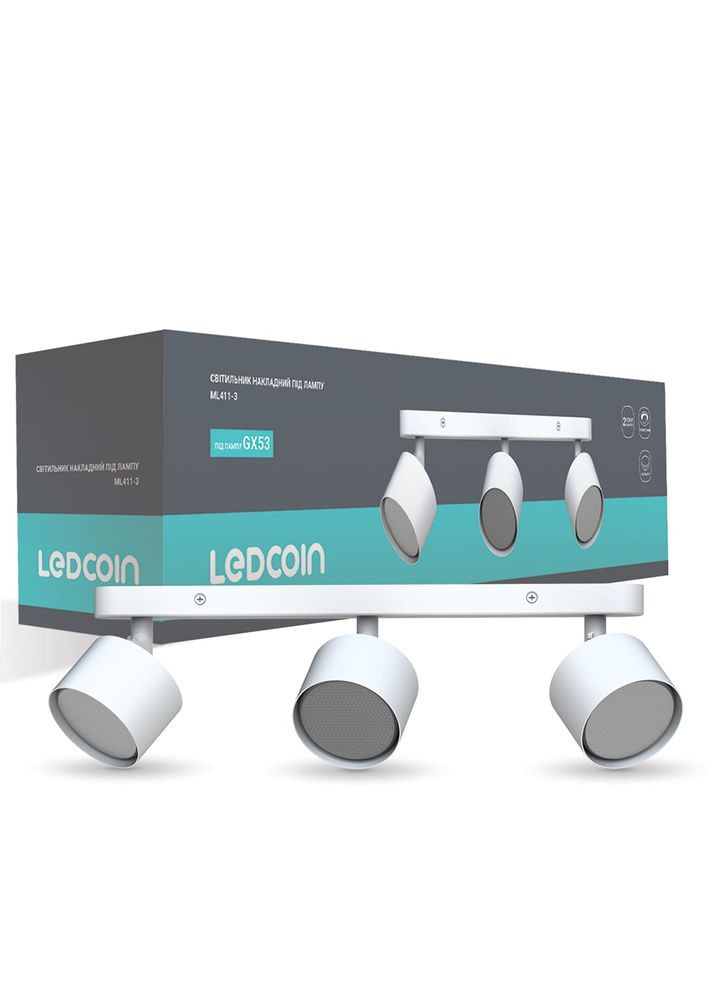 Накладной поворотный светильник ML411-3 под лампу (80316) Ledcoin (370244552)