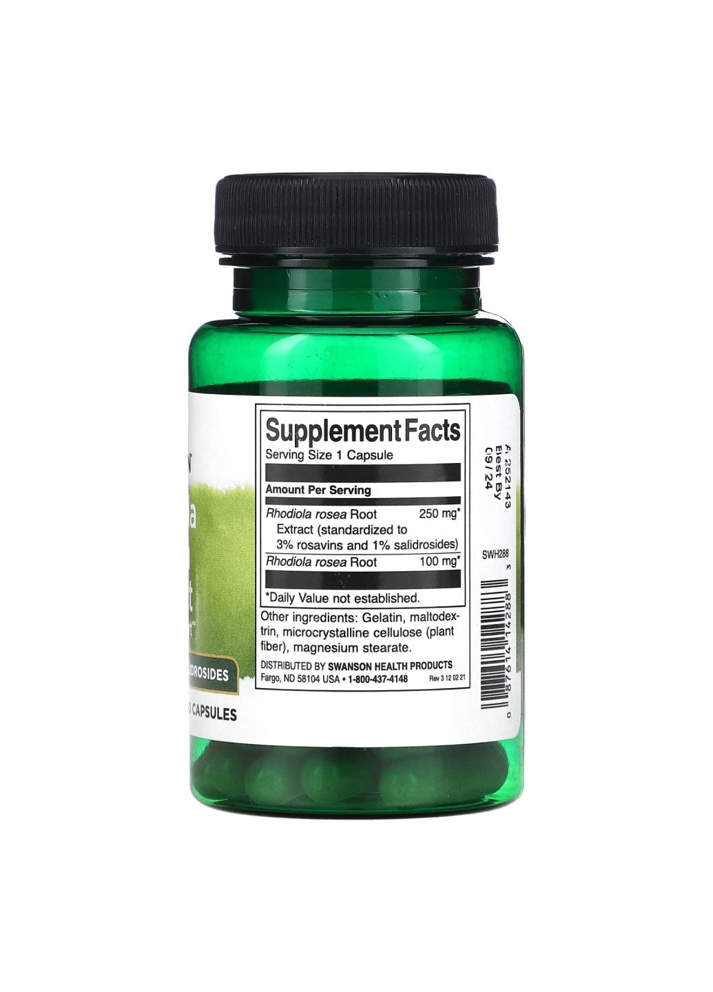 Добавка Rhodiola Rosea Extract - 60 caps Swanson (330105445)