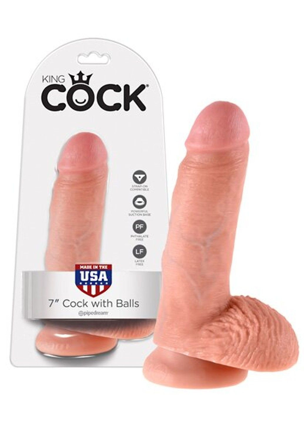 Фаллоимитатор на присоске с мошонкой King Cock (18 см) No Brand (284739635)