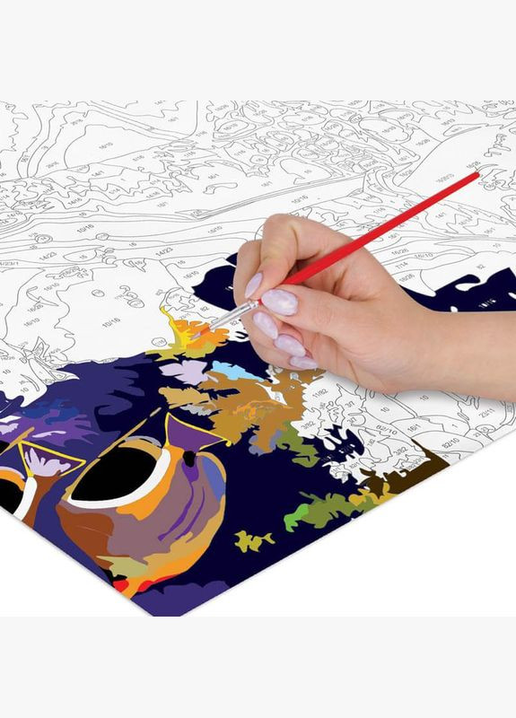 Картина за номерами Тварини Бостон тер'єр у віночку Картини в цифрах розмальовка 40х50см BS26782 Brushme (308988133)