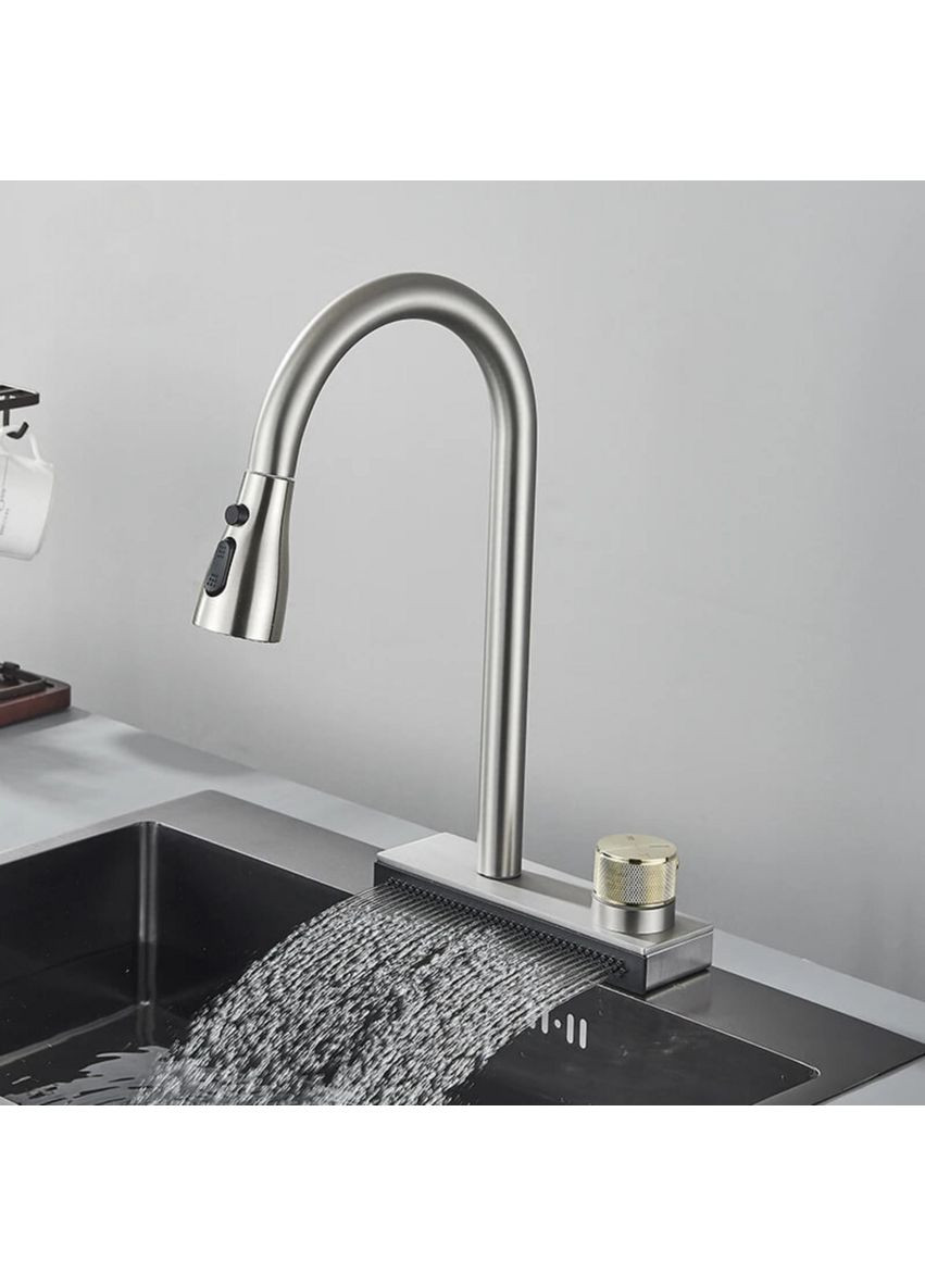 Змішувач під мийку "Водоспад" ZS84 (brushed) Platinum (336937273)