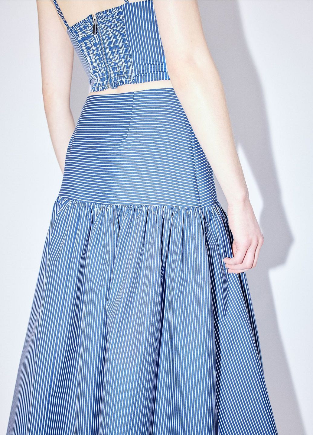 Синяя кэжуал в полоску юбка H&M