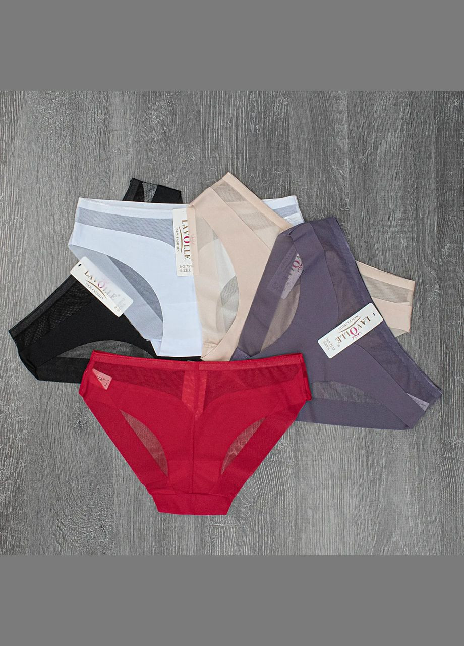 Набір жіночих трусиків сліп з сіткою 5 шт Lavolle Сліп (316027824)