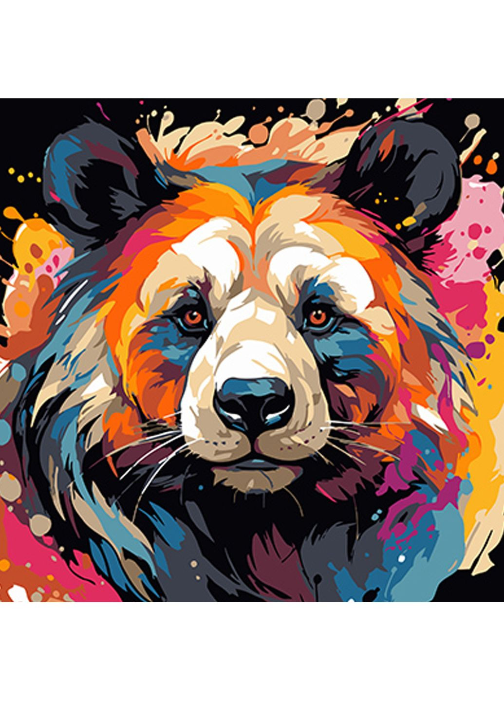 Картина по номерам Панда черный фон см рисунок для детей творчество развлечение Strateg (369758160)