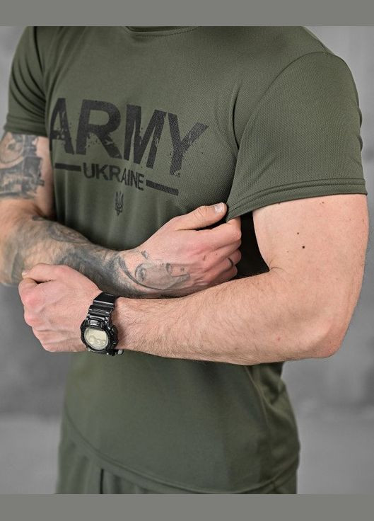 Тактический мужской летний костюм с принтом Army Ukraine футболка+шорты олива No Brand
