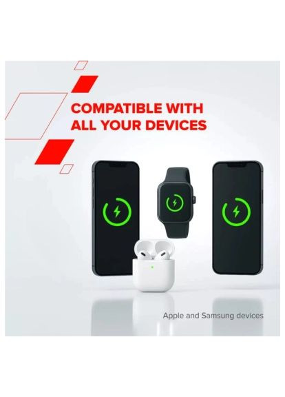 Зарядний пристрій 4-in-1 wireless charging stand 30W + cable 1.0m white (CNS-WCS405WW/A) Canyon 4-in-1 wireless charging stand 30W + cable 1.0m wh (370016699)