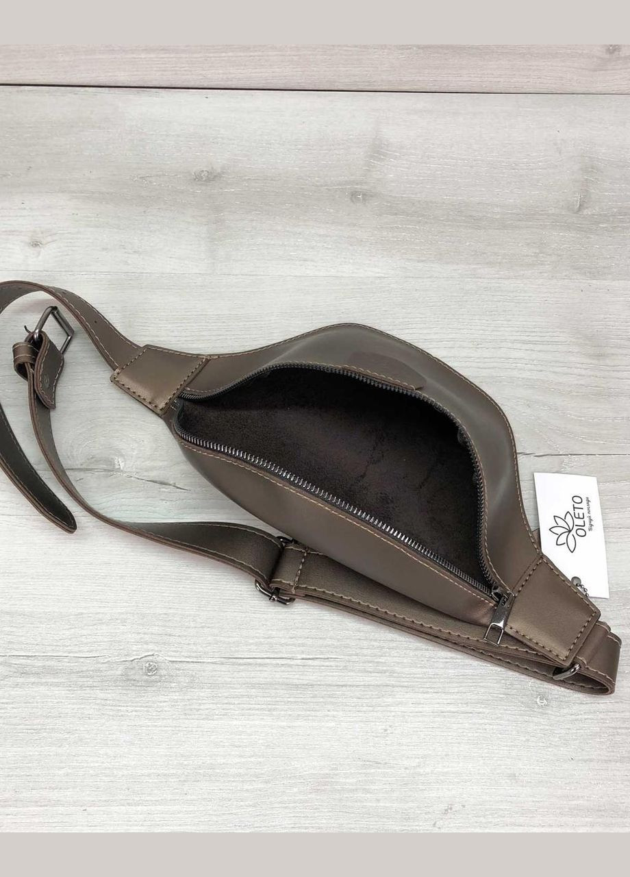 Жіноча бананка з екошкіри через плече або на пояс "Tery" бронзова WeLassie (298571235)