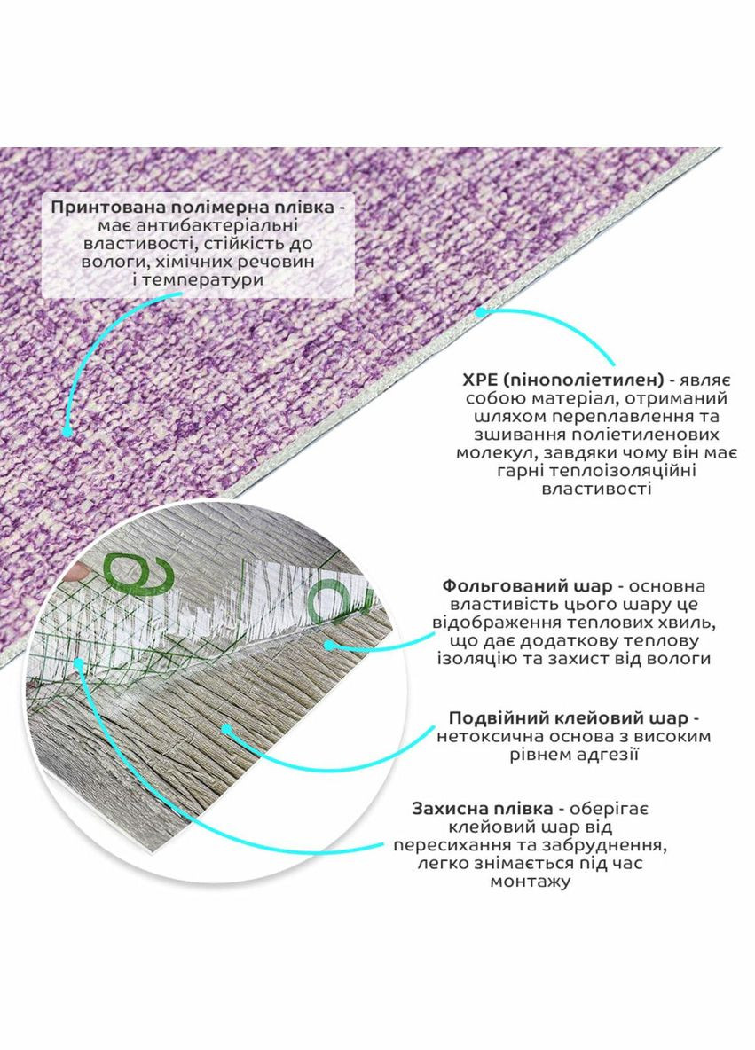 Самоклеючі шпалери 2800х500х1,5мм Бузковий меланж YM-07 (D) SW-00001158 Sticker Wall (330019311)
