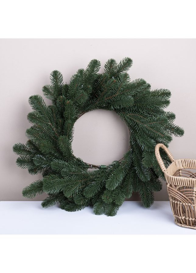 Вінок різдвяний "Еліт" 50 см зелений 7336-1 Flora (362413342)