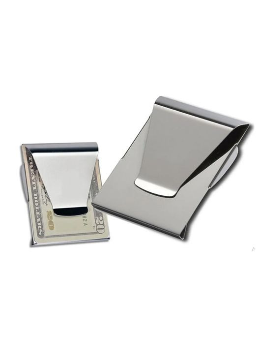 Универсальный зажим для денег/карт из нержавеющей стали «Money clip» с двумя отделениями China (366874544)