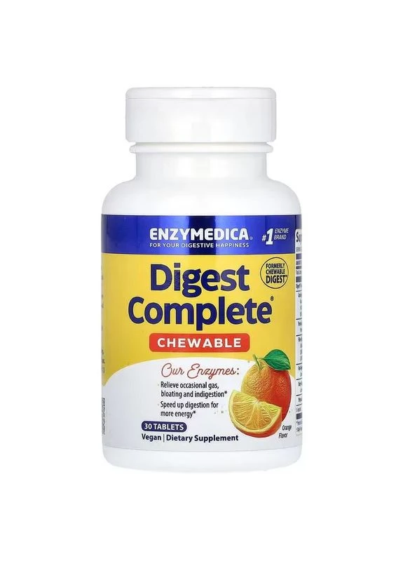 Комплекс ферментов Digest Complete, 30 жевательных таблеток - Апельсин Enzymedica (324418024)