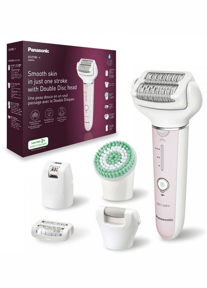 Епілятор пінцетний, акумуляторний, пінцет.-60, волог.+сух., насадок-5, футляр, рожевий-білий Panasonic (322458241)