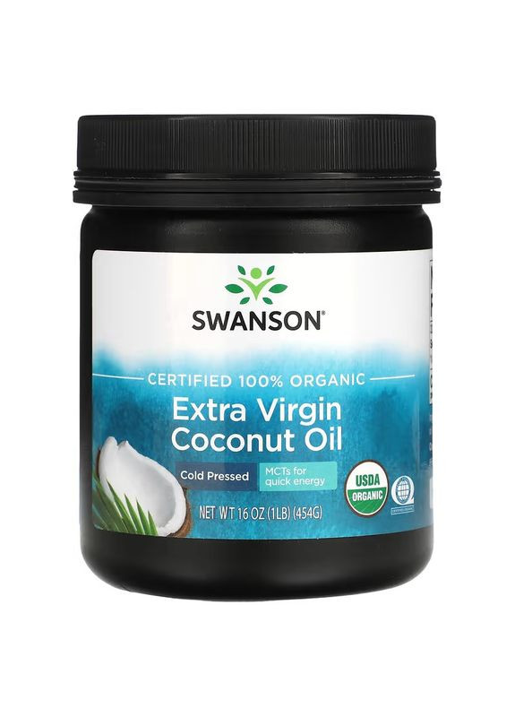 Кокосовое масло Coconut Oil Extra Virgin 100% Organic, 454 г Swanson (290667978)