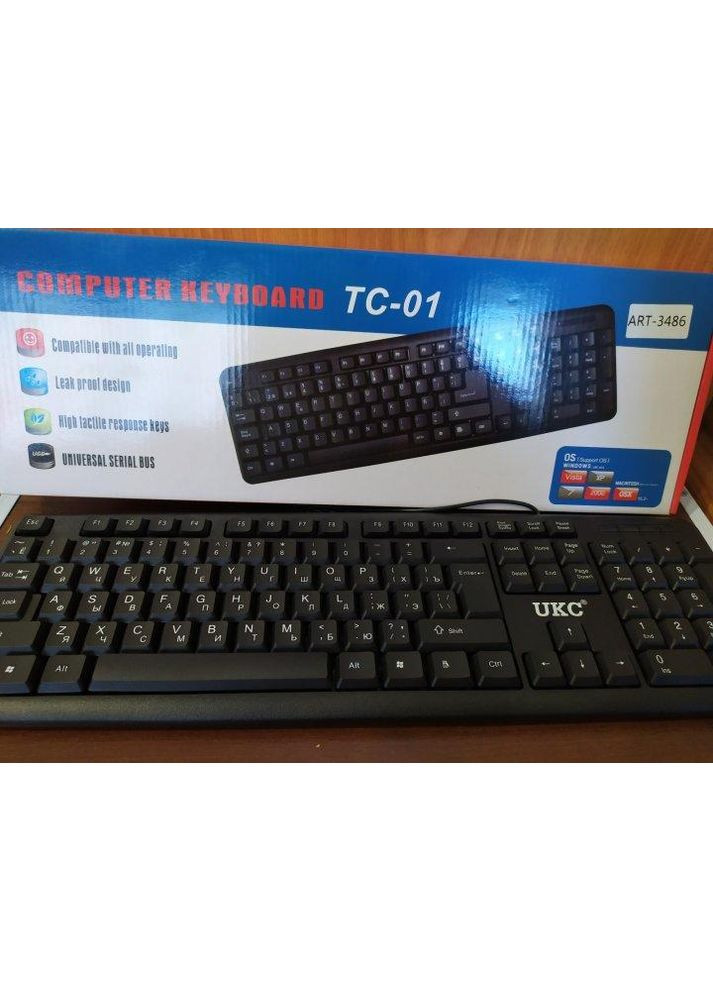 Класична USB клавіатура провідна для ПК, KEYBOARD X1 K107 чорна UKC (299314374)