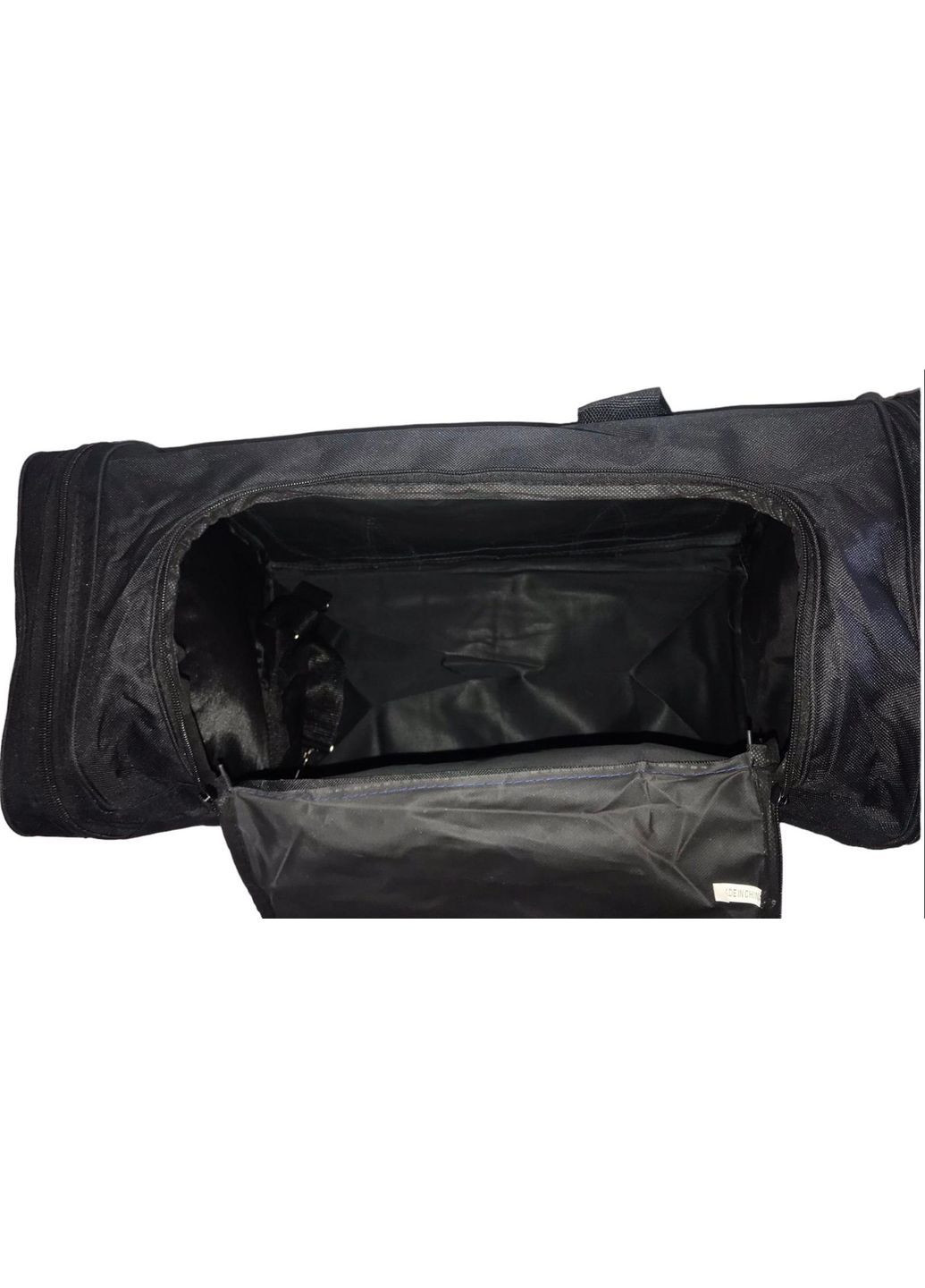 Сумка дорожня велика 60 л з боковими карманами та з довгим ремінем через плече 613 чорна Sports (364220974)