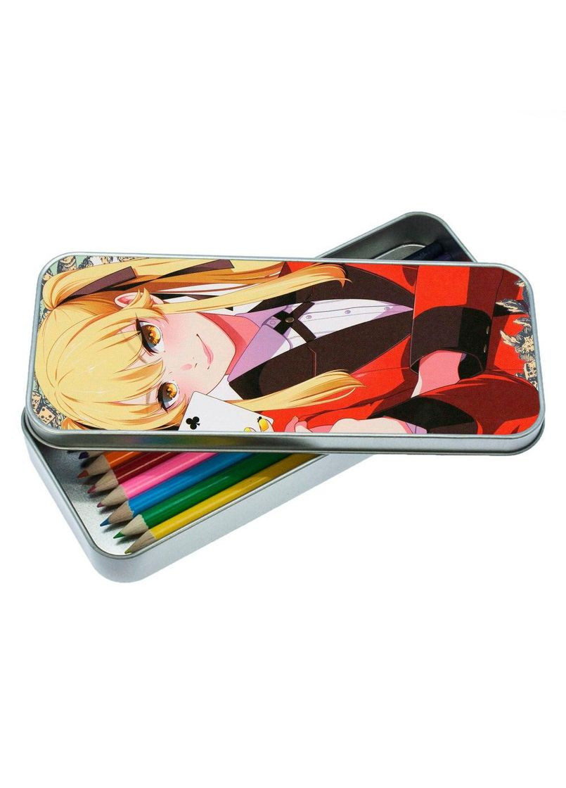 Пенал школьный для мальчика и девочки металлический Безумный азарт #006 7*18 см Silver No Brand (309152045)