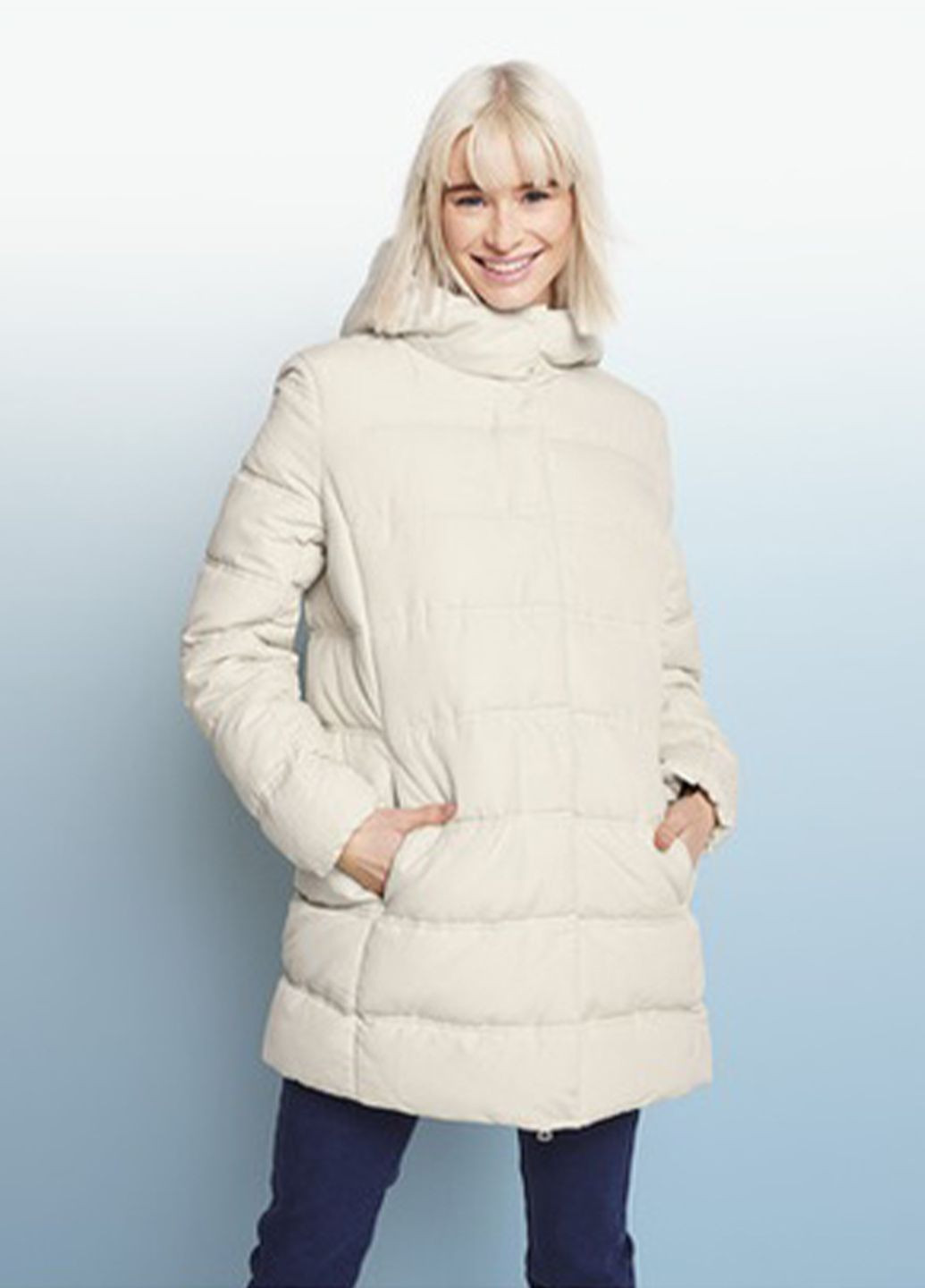 Молочна зимня жіноча термо куртка пальто з капюшоном водо, вітрозахисна куртка-пальто Esmara