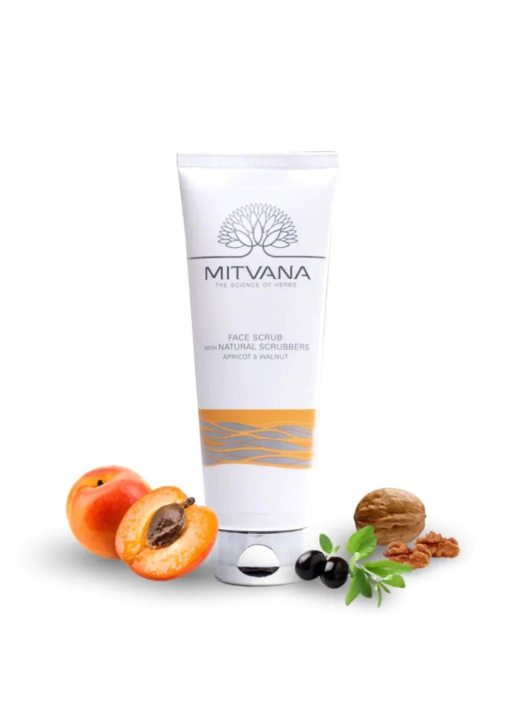 Скраб для лица Face Scrub With Natural Scrubbers Apricot & Walnut 100 мл Mitvana (289198759)