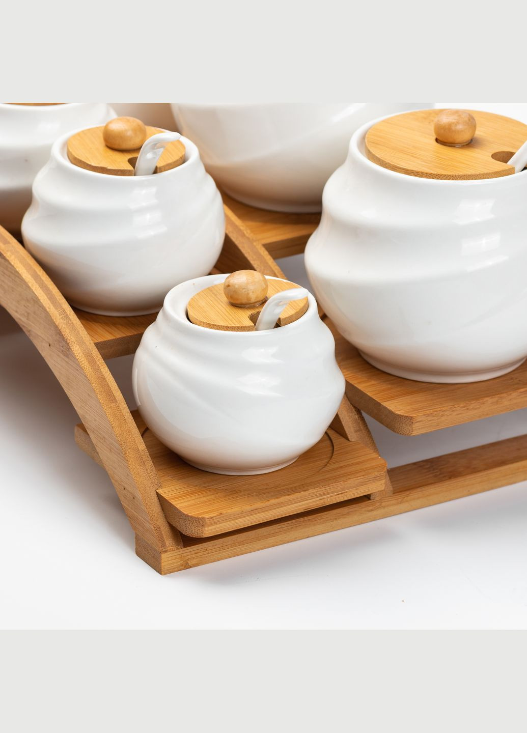 Набор баночек для сыпучих продуктов 7 штук по 200/550 мл, белый Yiwu HP1231 (299239091)