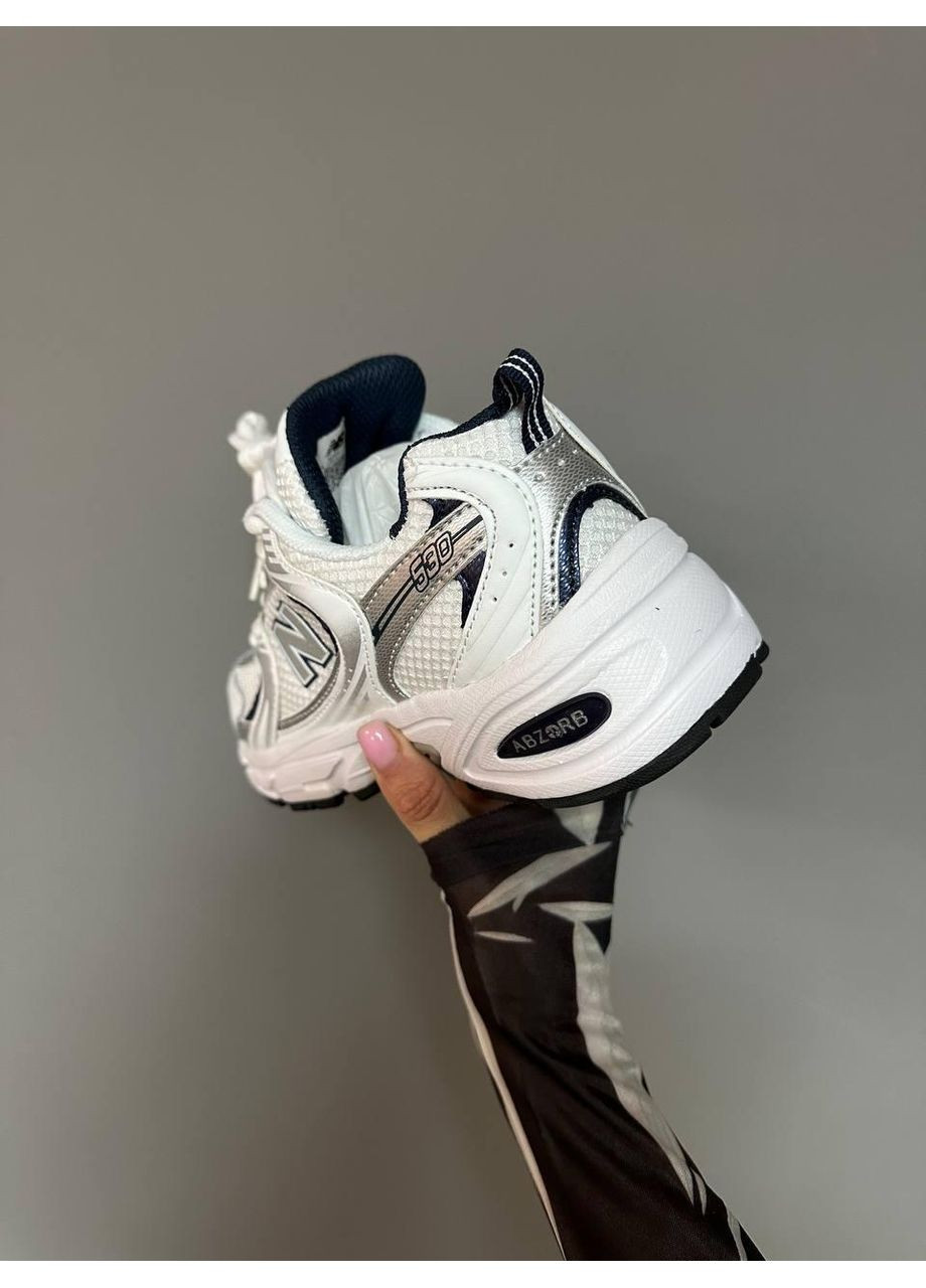 Білі Осінні кросівки чоловічі new balance 530 white silver premium нью беланс 530 No Brand