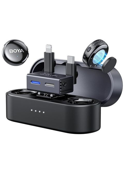 Мікрофон подвійний бездротовий з ШІ в кейсі для телефона/камери Type-C Lightning BOYALINK 3-01 Boya (369473778)