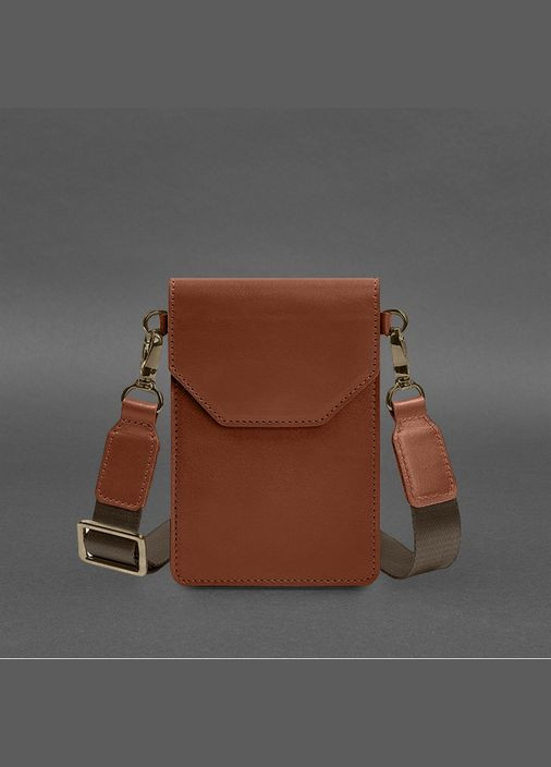 Шкіряна сумка для телефону maxi Світло-коричнева (A-028569) BlankNote (327874288)