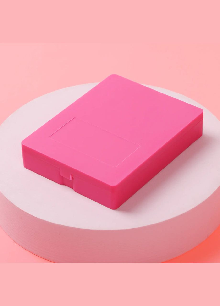 Кишеньковий набір пензликів для макіяжу в органайзері з дзеркалом 5 шт Яскраво-рожевий No Brand (306554491)