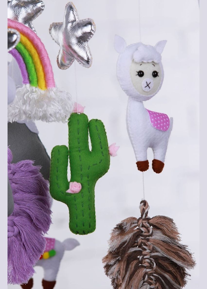 Дитячий мобіль на ліжечко для немовлят WooolyWool «Лама» No Brand (342757813)