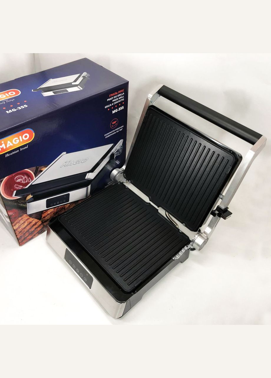 Гриль-барбекю MG-355, Гриль для шаурми для дому, Гриль двосторонній контактний Magio (364665705)