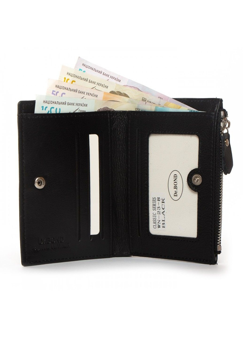 Шкіряний жіночий гаманець Classik WN-23-8 black Dr. Bond (282557175)