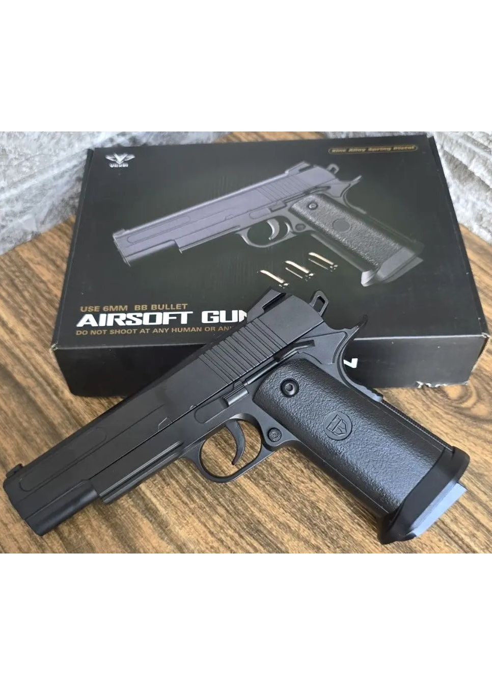 Страйкбольный Пистолет COLT Browning M1911 V18 металл, стреляет пульками 6 мм Черный Vigor (370803053)