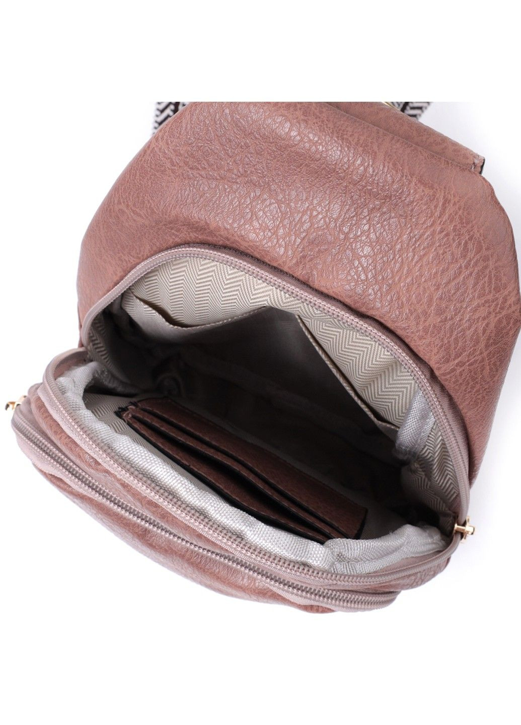 Стильная женская сумка через плечо с отверстием для наушников из экокожи 22786 Коричневый Vintage (303877212)