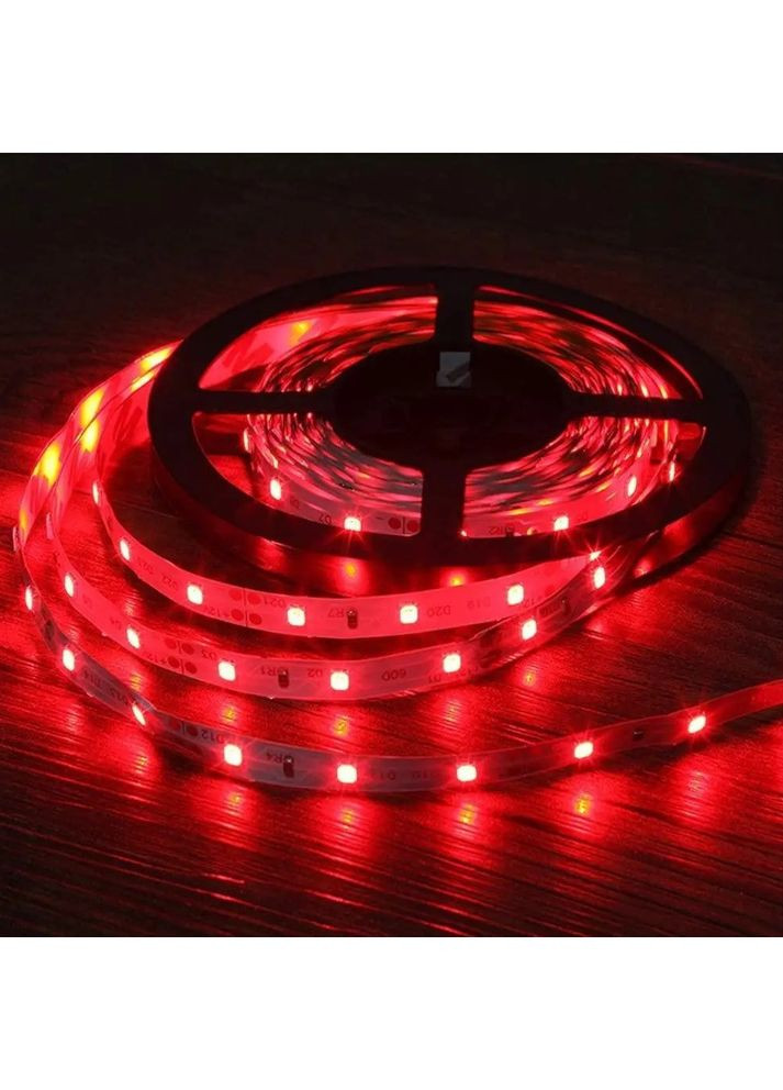 Светодиодная LED лента с клейким основанием 10мм 14,4 Вт/м 60 LED/м IP20 МТК-300R5050-14,4W-12 красный (5м) MOTOKO (370264440)