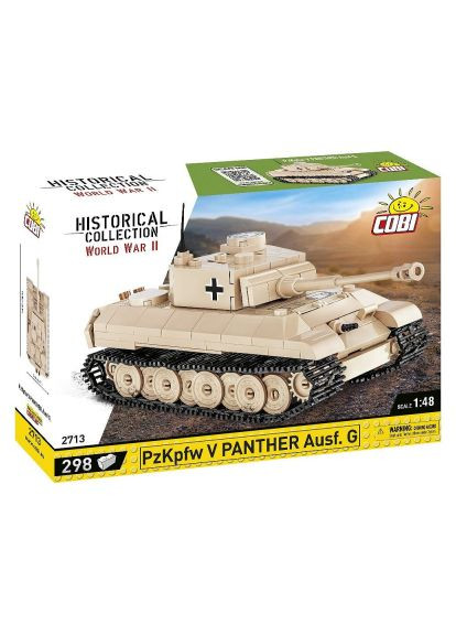 Конструктор Вторая Мировая Война Танк Panzer V Пантера, 298 деталей (-2713) Cobi Друга Світова Війна Танк Panzer V Пантера, 298 дет (366696071)
