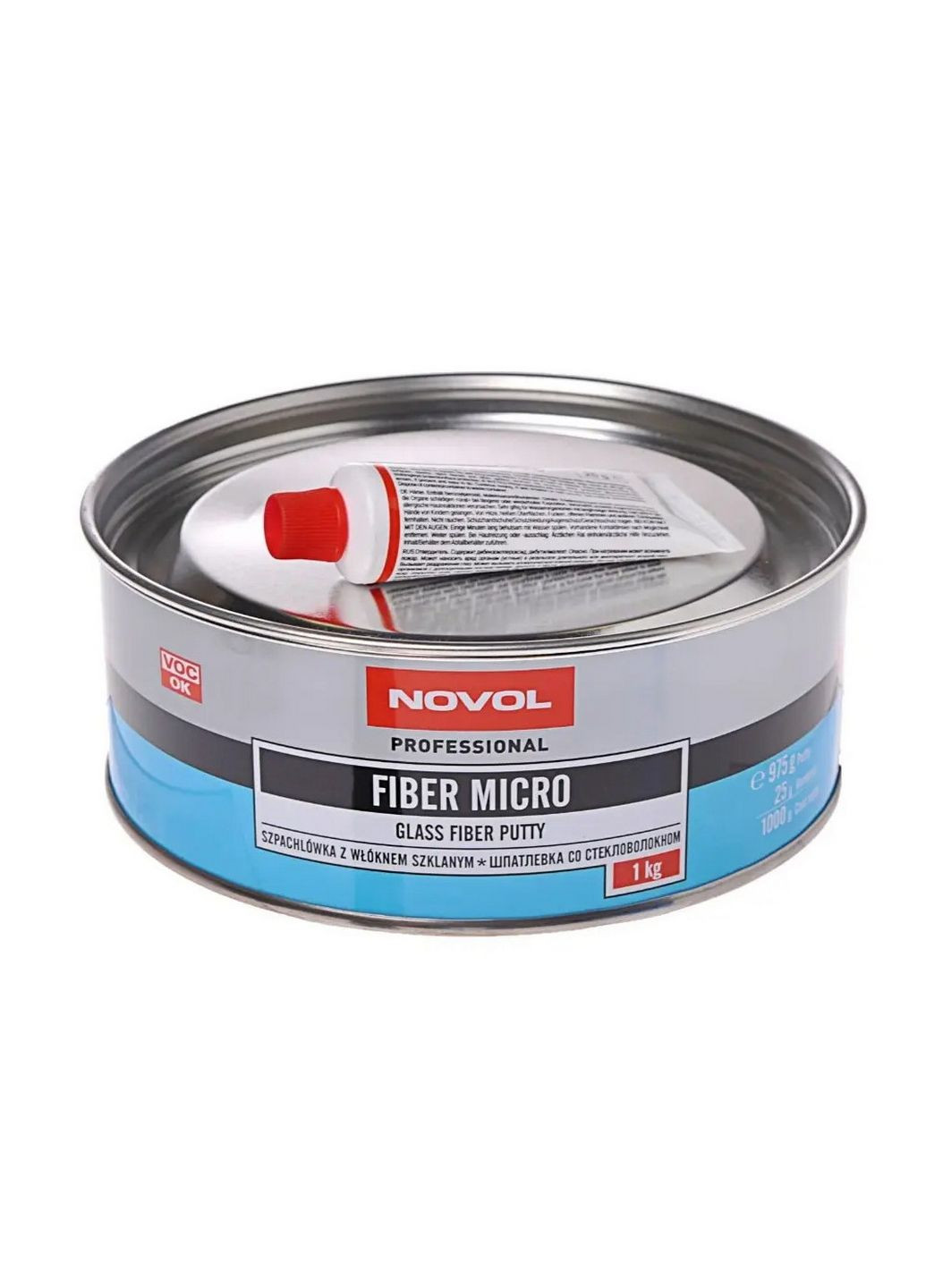 Шпаклівка автомобільна з мікро скловолокном FIBER Micro 1 кг NOVOL (283326742)